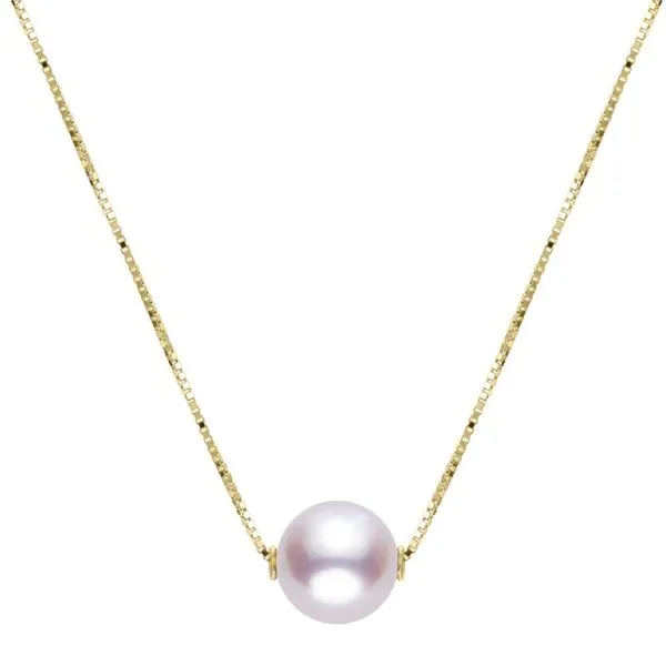 14K Yellow Gold 7 - 7.5 mm Solitaire Cultured Akoya Necklace Paul Bensel Jewelers Yuma, AZ