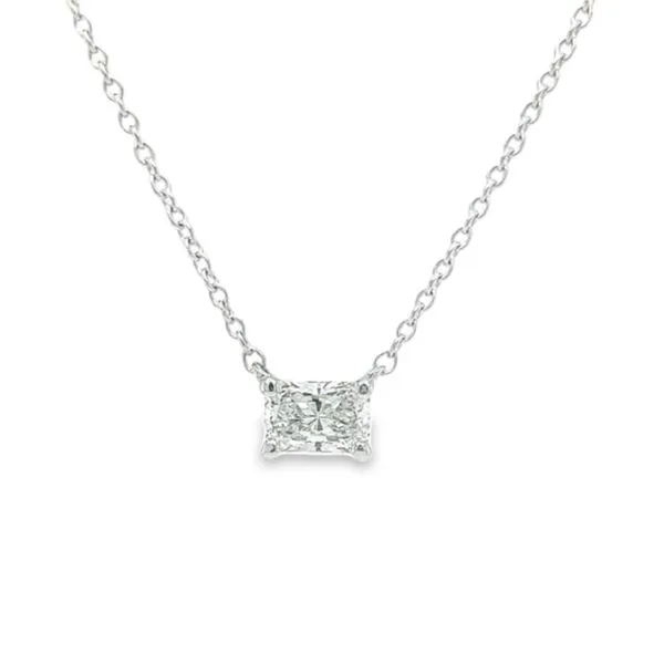 14K White Gold 1.01 Carat Radiant Cut Lab Grown Solitaire Diamond Necklace Paul Bensel Jewelers Yuma, AZ