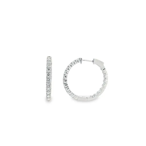 14K White Gold 25 mm Inside-Out Lab Grown Diamond Hoops Paul Bensel Jewelers Yuma, AZ
