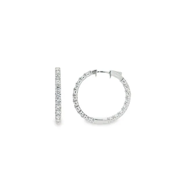 14K White Gold 28 mm Inside-Out Lab Grown Diamond Hoops Paul Bensel Jewelers Yuma, AZ