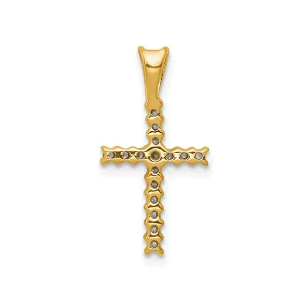 14K Yellow Gold 0.16 ctw Lab Grown Diamond Cross Pendant Image 3 Paul Bensel Jewelers Yuma, AZ