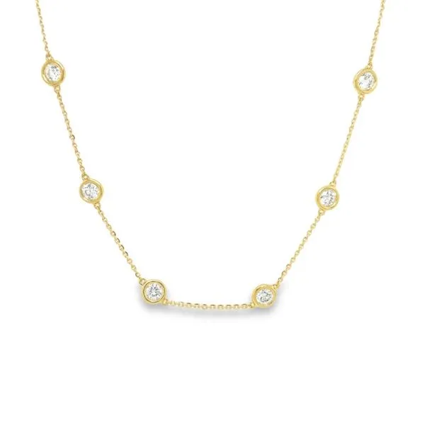 14K Yellow Gold 3 ctw Lab Grown Diamond Station Necklace Paul Bensel Jewelers Yuma, AZ