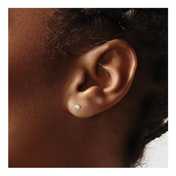 14K Yellow Gold 1/10 ctw Round Lab Grown Diamond Martini Studs Image 2 Paul Bensel Jewelers Yuma, AZ
