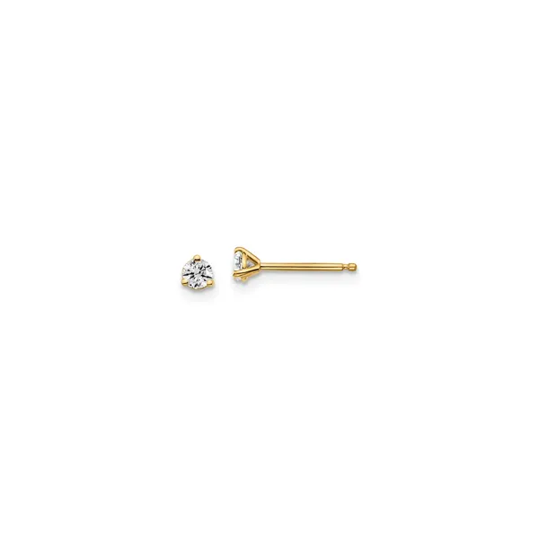 14K Yellow Gold 1/10 ctw Round Lab Grown Diamond Martini Studs Image 3 Paul Bensel Jewelers Yuma, AZ