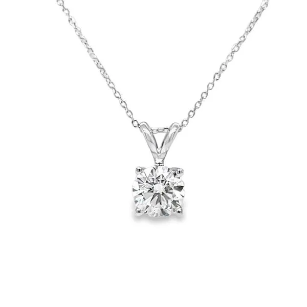 14K White Gold 1.5 ct Lab Grown Diamond Solitaire Necklace Paul Bensel Jewelers Yuma, AZ