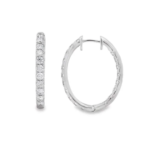 14K White Gold 2 ctw Lab Grown Diamond In and Out Hoops Paul Bensel Jewelers Yuma, AZ