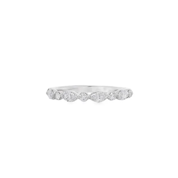 14K White Gold 0.50 ctw Marquise/Dot Lab Grown Diamond Wedding Band Paul Bensel Jewelers Yuma, AZ