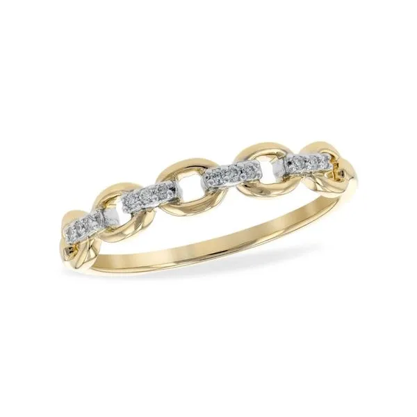 14K Yellow Gold Chain Link Motif Diamond Ring Paul Bensel Jewelers Yuma, AZ
