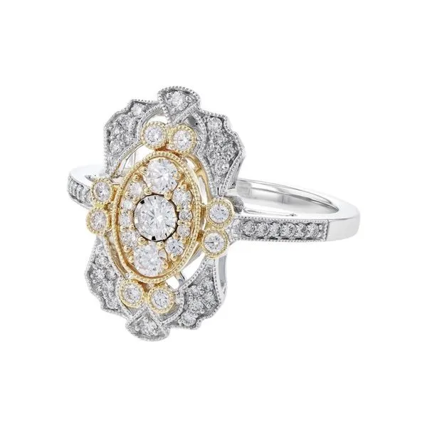 14K Two Tone 0.50 ctw Vintage Style Diamond Fashion Ring Image 2 Paul Bensel Jewelers Yuma, AZ