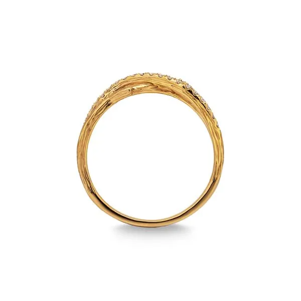 14K Yellow Gold 0.14 ctw Bark Motif Diamond Fashion Ring Image 3 Paul Bensel Jewelers Yuma, AZ
