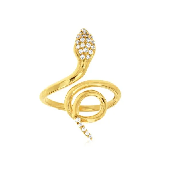 14K Yellow Gold 0.18 ctw Diamond Snake Ring Image 3 Paul Bensel Jewelers Yuma, AZ