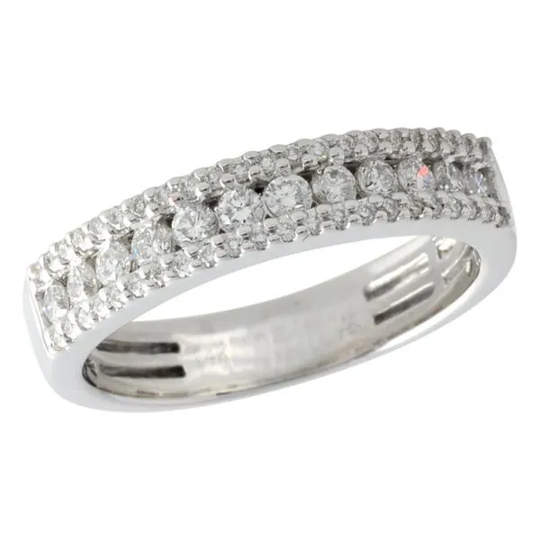 14K White Gold 0.50 ctw Three Row Diamond Band Paul Bensel Jewelers Yuma, AZ