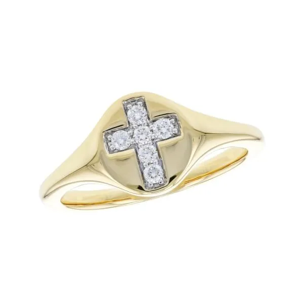 14K Yellow Gold Cross Motif Signet Style Fashion Ring Paul Bensel Jewelers Yuma, AZ