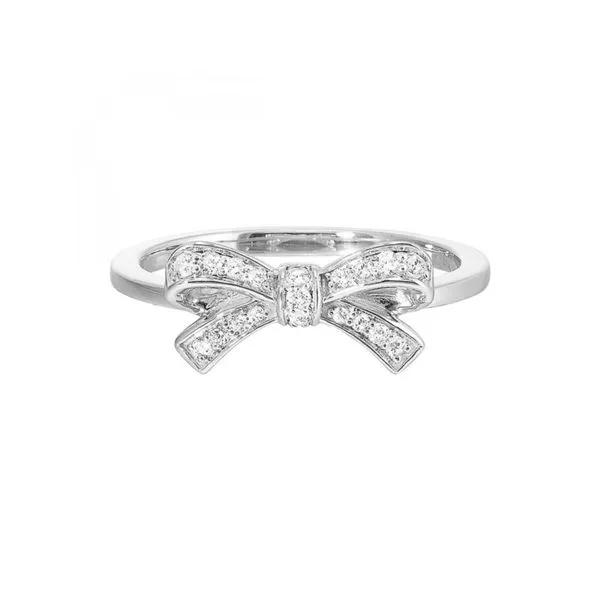 10K White Gold 0.14 ctw Diamond Bow Ring Image 2 Paul Bensel Jewelers Yuma, AZ