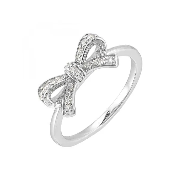 10K White Gold 0.14 ctw Diamond Bow Ring Paul Bensel Jewelers Yuma, AZ