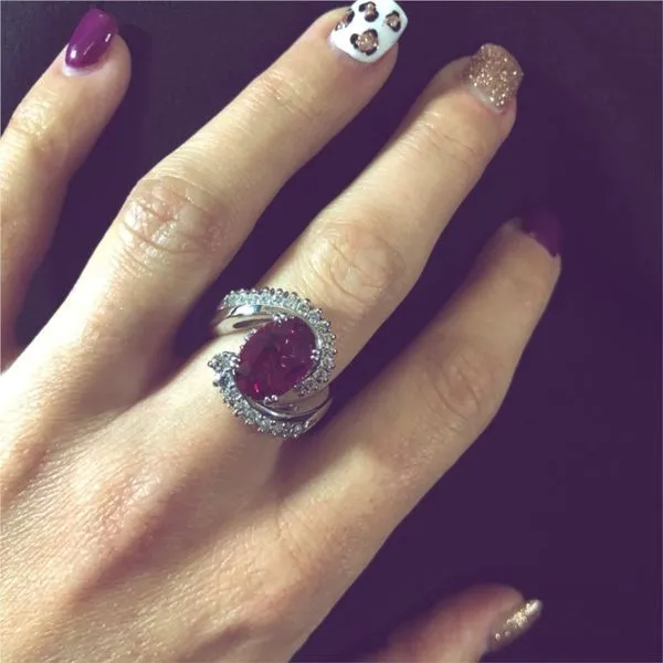 14K White Gold Bensel Made Bypass Pink Tourmaline Ring Image 2 Paul Bensel Jewelers Yuma, AZ