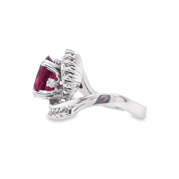 14K White Gold Bensel Made Bypass Pink Tourmaline Ring Image 5 Paul Bensel Jewelers Yuma, AZ