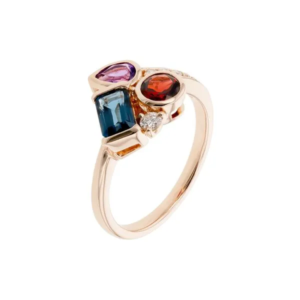 14K Rose Gold Scattered Colored Stone Fashion Ring Image 2 Paul Bensel Jewelers Yuma, AZ