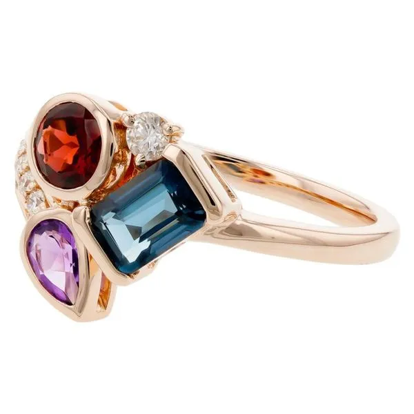 14K Rose Gold Scattered Colored Stone Fashion Ring Image 3 Paul Bensel Jewelers Yuma, AZ