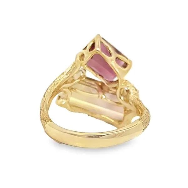 14K Yellow Gold Bark Motif Multicolored Tourmaline and Diamond Fashion Ring Image 2 Paul Bensel Jewelers Yuma, AZ