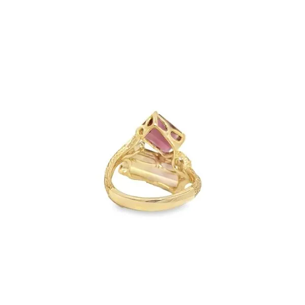 14K Yellow Gold Bark Motif Multicolored Tourmaline and Diamond Fashion Ring Image 4 Paul Bensel Jewelers Yuma, AZ