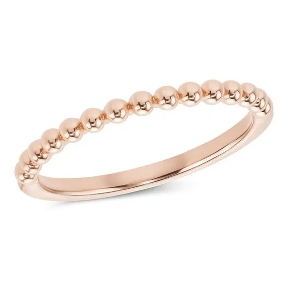 14K Rose Gold 2 mm Beaded Stackable Fashion Ring Image 2 Paul Bensel Jewelers Yuma, AZ