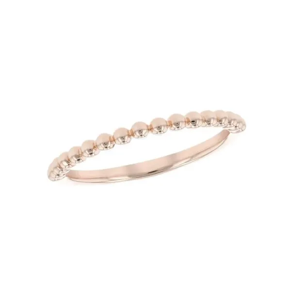 14K Rose Gold 2 mm Beaded Stackable Fashion Ring Image 3 Paul Bensel Jewelers Yuma, AZ