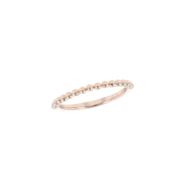 14K Rose Gold 2 mm Beaded Stackable Fashion Ring Image 4 Paul Bensel Jewelers Yuma, AZ