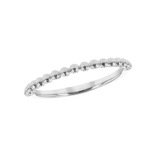 14K White Gold 2 mm Beaded Stackable Fashion Ring Image 2 Paul Bensel Jewelers Yuma, AZ