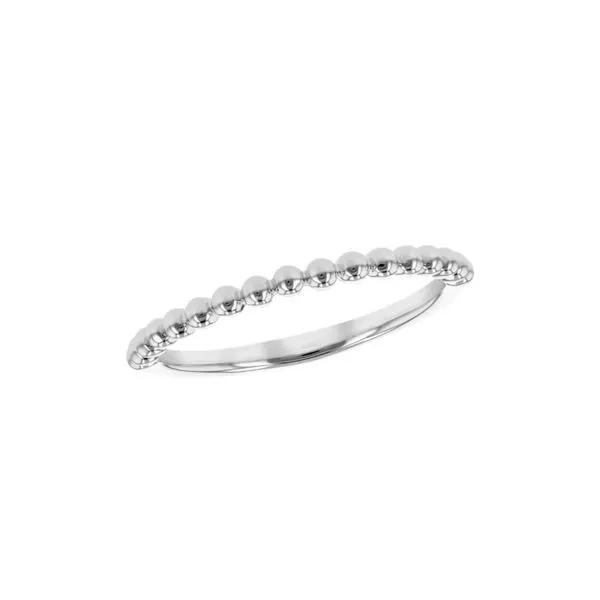 14K White Gold 2 mm Beaded Stackable Fashion Ring Image 3 Paul Bensel Jewelers Yuma, AZ