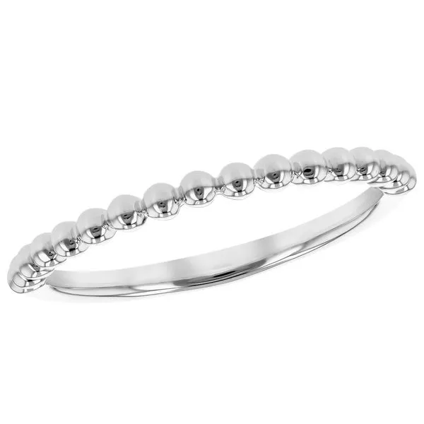 14K White Gold 2 mm Beaded Stackable Fashion Ring Paul Bensel Jewelers Yuma, AZ