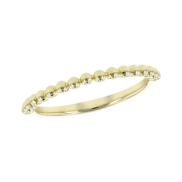 14K Yellow Gold 2 mm Beaded Stackable Fashion Ring Image 2 Paul Bensel Jewelers Yuma, AZ