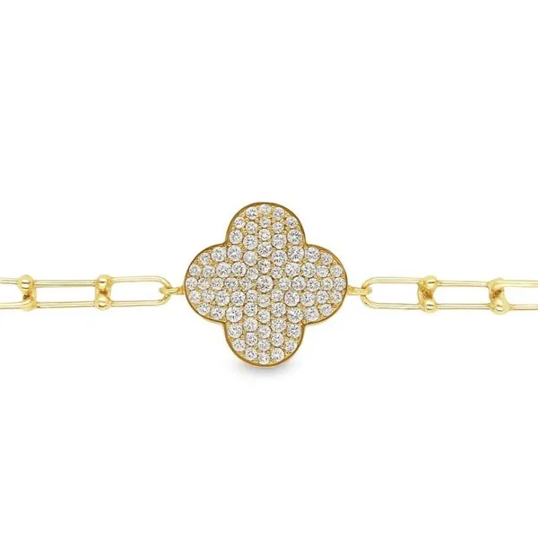 14K Yellow Gold 0.50 ctw Clover Motif Diamond Bracelet Image 2 Paul Bensel Jewelers Yuma, AZ