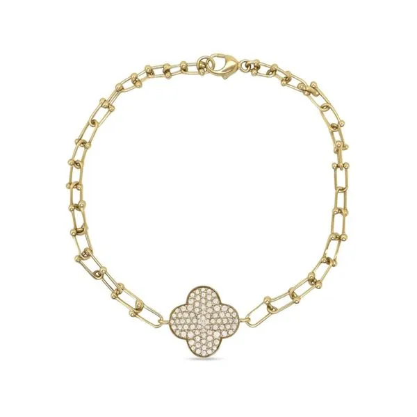 14K Yellow Gold 0.50 ctw Clover Motif Diamond Bracelet Paul Bensel Jewelers Yuma, AZ