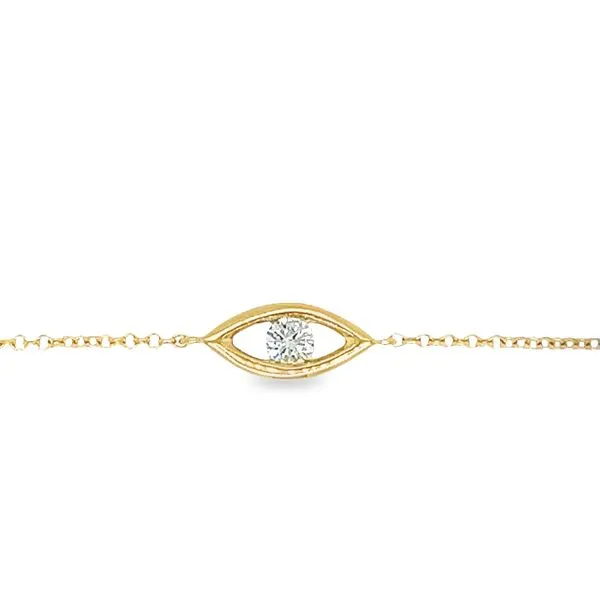 14K Yellow Gold Diamond Evil Eye Bracelet Image 2 Paul Bensel Jewelers Yuma, AZ