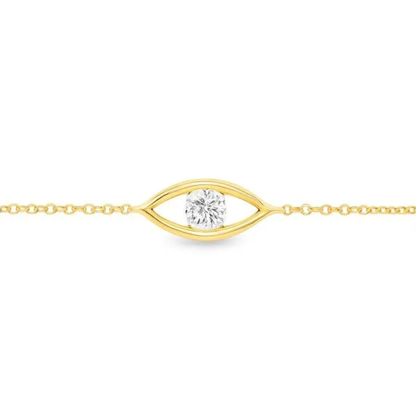 14K Yellow Gold Diamond Evil Eye Bracelet Image 3 Paul Bensel Jewelers Yuma, AZ