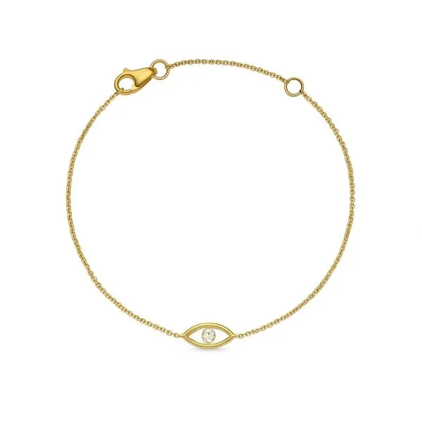 14K Yellow Gold Diamond Evil Eye Bracelet Image 4 Paul Bensel Jewelers Yuma, AZ
