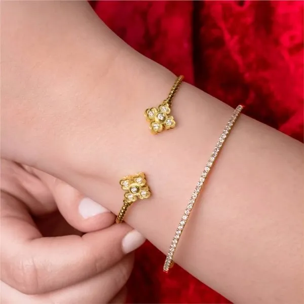 14K Yellow Gold 0.75 ctw Flexible Diamond Bangle Bracelet Image 2 Paul Bensel Jewelers Yuma, AZ