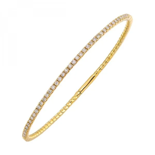 14K Yellow Gold 0.75 ctw Flexible Diamond Bangle Bracelet Paul Bensel Jewelers Yuma, AZ