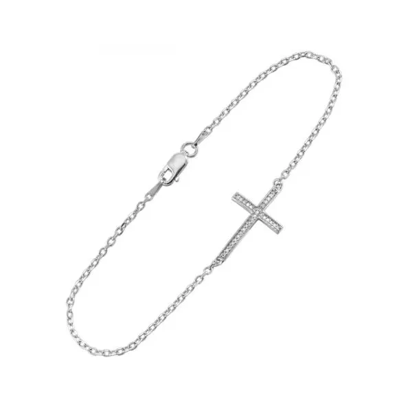 Sterling Silver 0.10 ctw Diamond Cross Bracelet Paul Bensel Jewelers Yuma, AZ