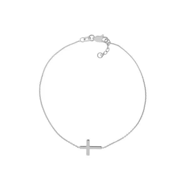 Sterling Silver Sideways Mini Cross Adjustable Bracelet Paul Bensel Jewelers Yuma, AZ