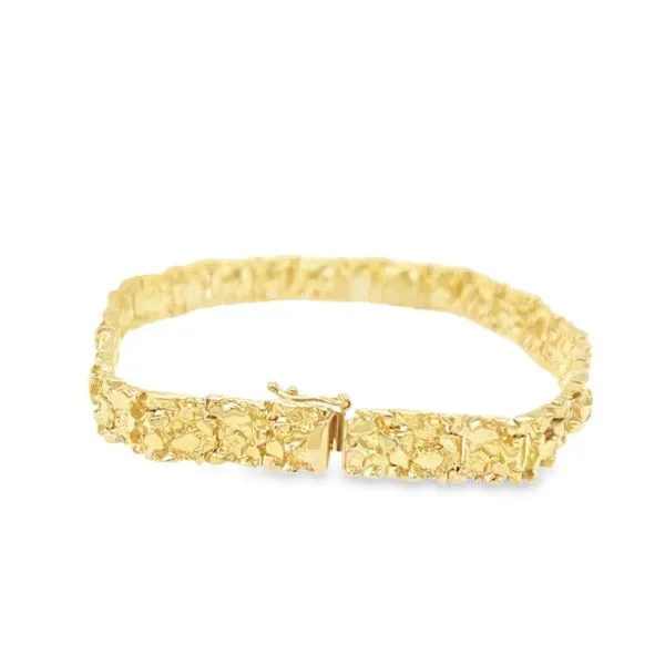 14K Yellow Gold 8.5 mm Nugget Motif Bracelet Paul Bensel Jewelers Yuma, AZ
