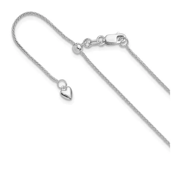 14K White Gold 1 mm D/C Wheat Chain - 22 inch Adjustable Paul Bensel Jewelers Yuma, AZ
