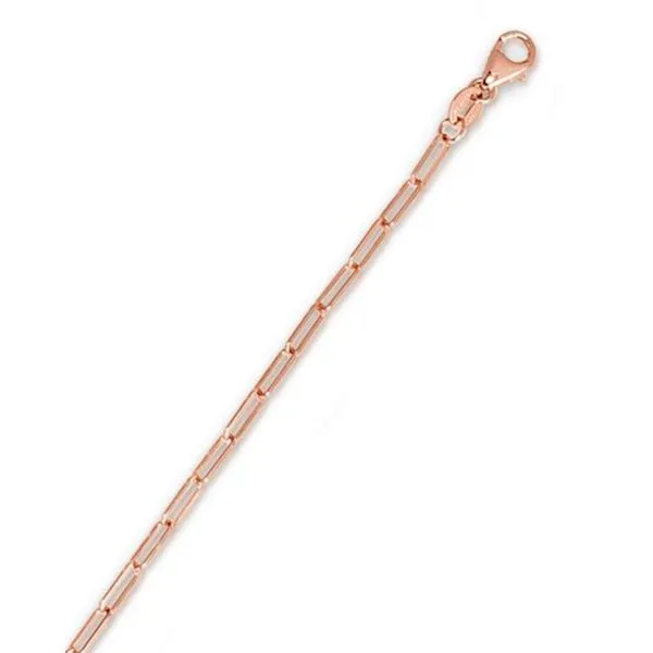 14K Rose Gold 2.1 mm Paper Clip Chain - 18 inches Paul Bensel Jewelers Yuma, AZ