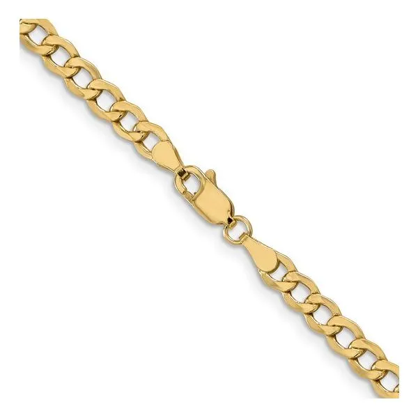 10K Yellow Gold 4.3 mm Semi-Solid Curb Link Chain - 24 inches Image 2 Paul Bensel Jewelers Yuma, AZ
