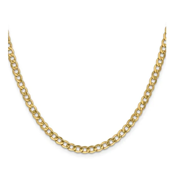 10K Yellow Gold 4.3 mm Semi-Solid Curb Link Chain - 24 inches Paul Bensel Jewelers Yuma, AZ