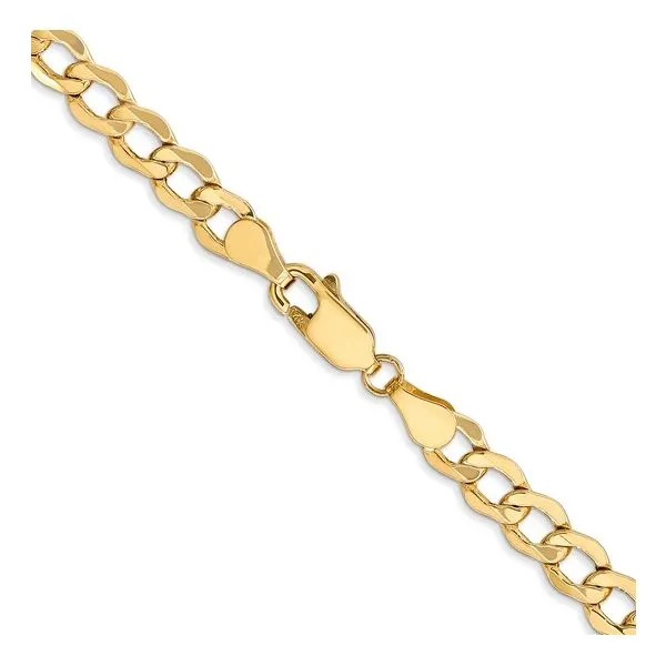 10K Yellow Gold 5.25 mm Semi-Solid Curb Link Chain - 24 inches Image 4 Paul Bensel Jewelers Yuma, AZ
