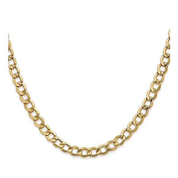 10K Yellow Gold 5.25 mm Semi-Solid Curb Link Chain - 24 inches Paul Bensel Jewelers Yuma, AZ