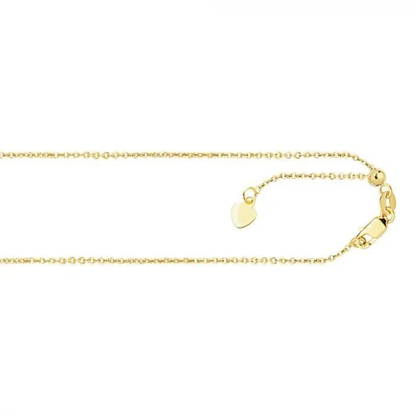 14K Yellow Gold 1.3 mm cable chain - 22 inch adjustable Paul Bensel Jewelers Yuma, AZ