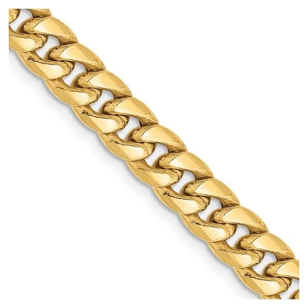 10K Yellow Gold 6 mm Semi-Solid Miami Cuban Link Chain - 24 inches Image 2 Paul Bensel Jewelers Yuma, AZ